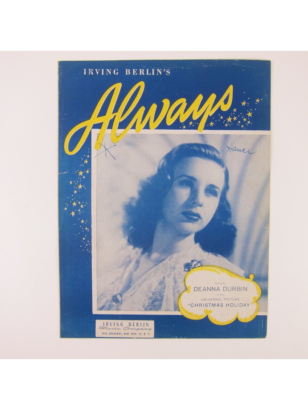 Sheet Music Always Christmas Holiday Deanna Durbin Irving Berlin Vintage 1925